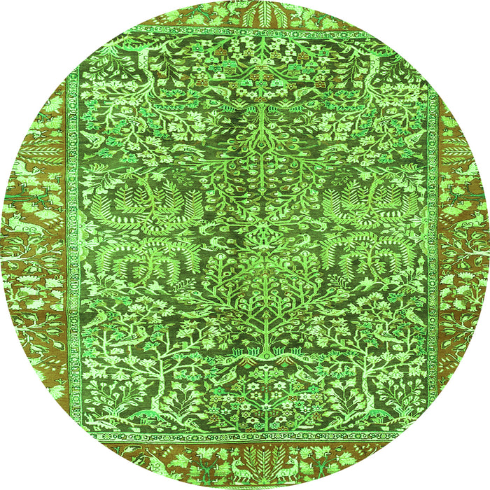 Machine Washable Persian Green Traditional Area Rugs, wshtr2956grn