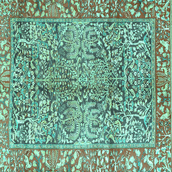 Square Persian Turquoise Traditional Rug, tr2956turq