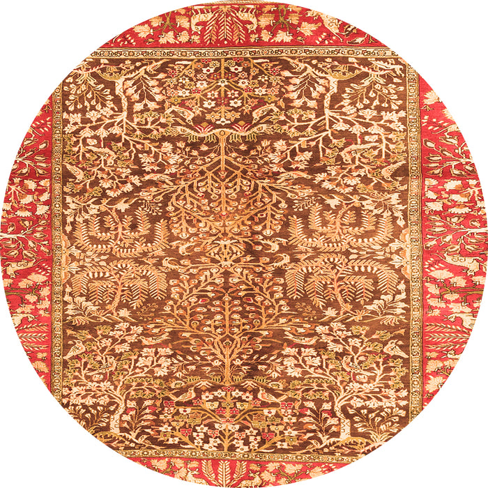 Machine Washable Persian Orange Traditional Area Rugs, wshtr2956org
