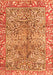 Serging Thickness of Machine Washable Persian Orange Traditional Area Rugs, wshtr2956org