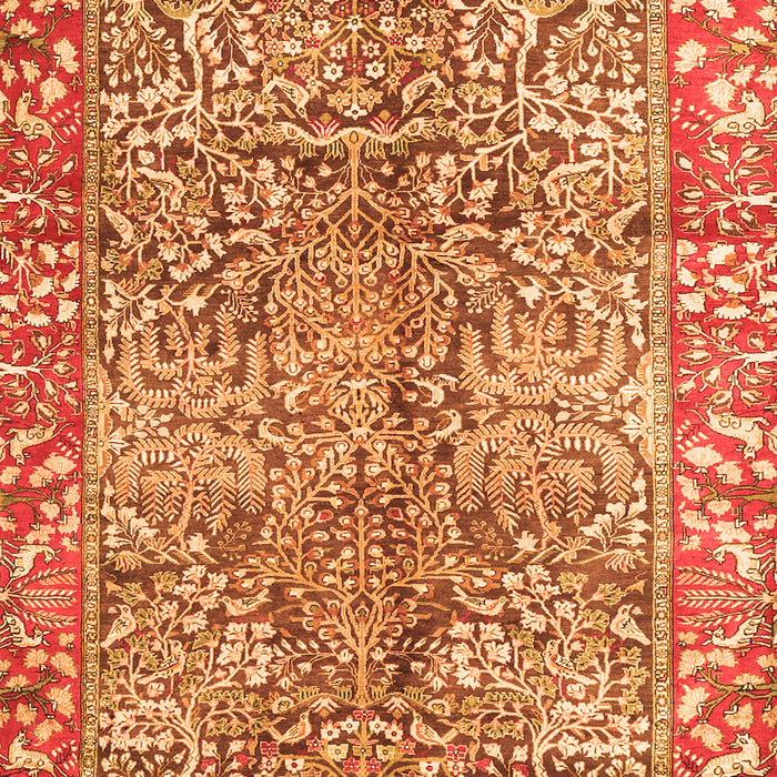 Serging Thickness of Machine Washable Persian Orange Traditional Area Rugs, wshtr2956org