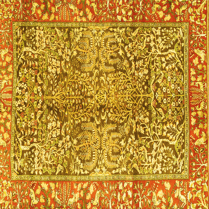 Square Machine Washable Persian Yellow Traditional Rug, wshtr2956yw