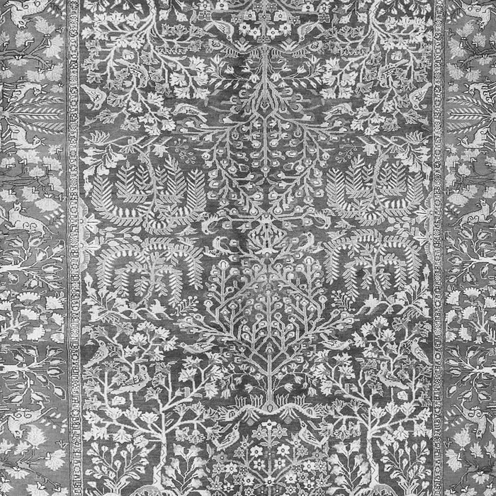 Serging Thickness of Machine Washable Persian Gray Traditional Rug, wshtr2956gry