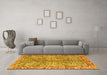 Machine Washable Persian Yellow Traditional Rug in a Living Room, wshtr2956yw