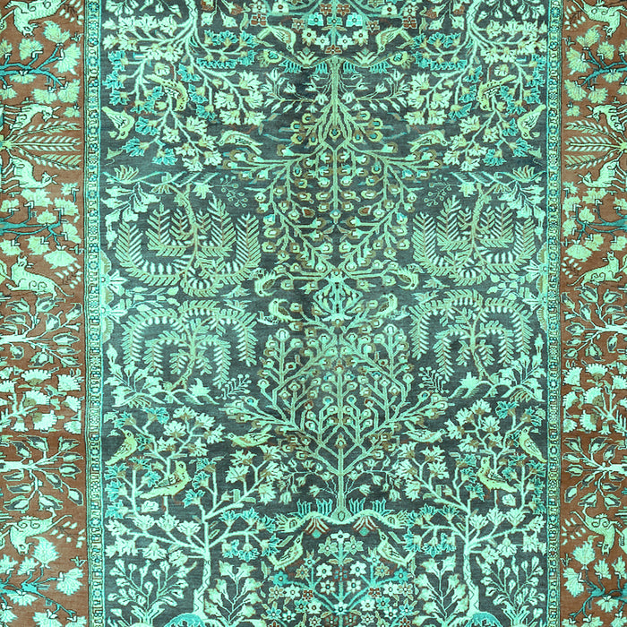 Machine Washable Persian Turquoise Traditional Area Rugs, wshtr2956turq
