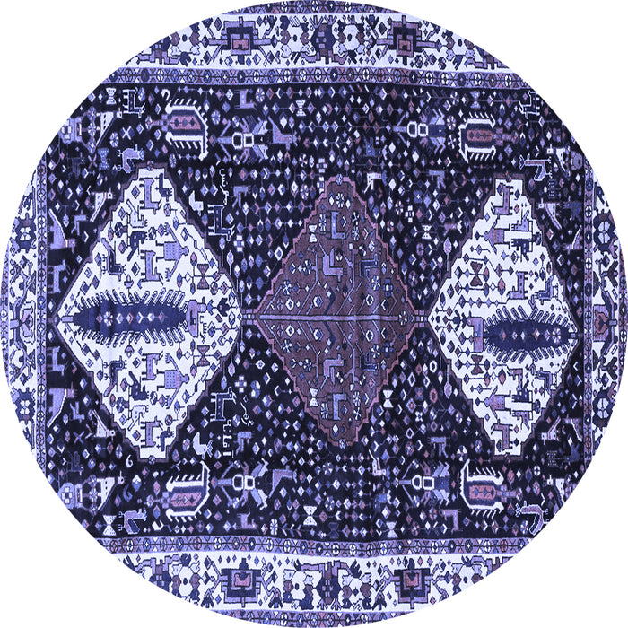 Round Persian Blue Traditional Rug, tr2957blu