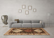 Machine Washable Persian Brown Traditional Rug in a Living Room,, wshtr2957brn