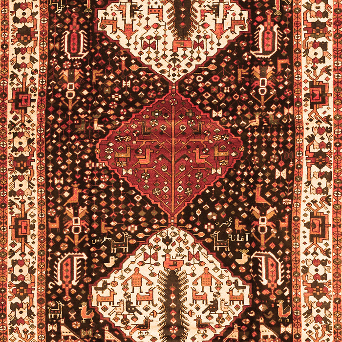 Serging Thickness of Machine Washable Persian Orange Traditional Area Rugs, wshtr2957org