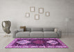 Machine Washable Persian Purple Traditional Area Rugs in a Living Room, wshtr2957pur