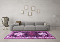 Machine Washable Persian Purple Traditional Rug, wshtr2957pur