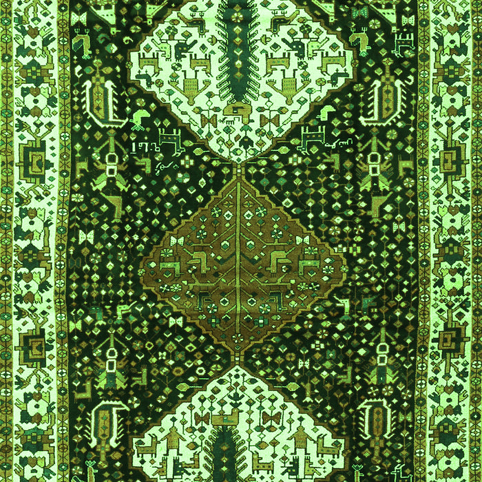 Serging Thickness of Machine Washable Persian Green Traditional Area Rugs, wshtr2957grn
