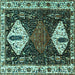 Square Persian Turquoise Traditional Rug, tr2957turq