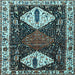 Square Persian Light Blue Traditional Rug, tr2957lblu