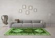 Machine Washable Persian Green Traditional Area Rugs in a Living Room,, wshtr2957grn