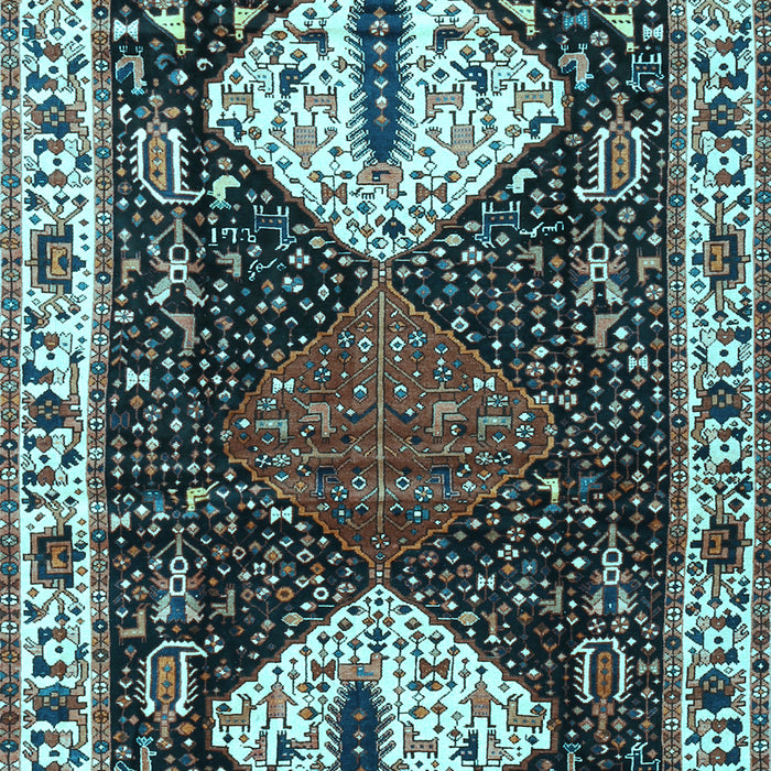 Machine Washable Persian Light Blue Traditional Rug, wshtr2957lblu