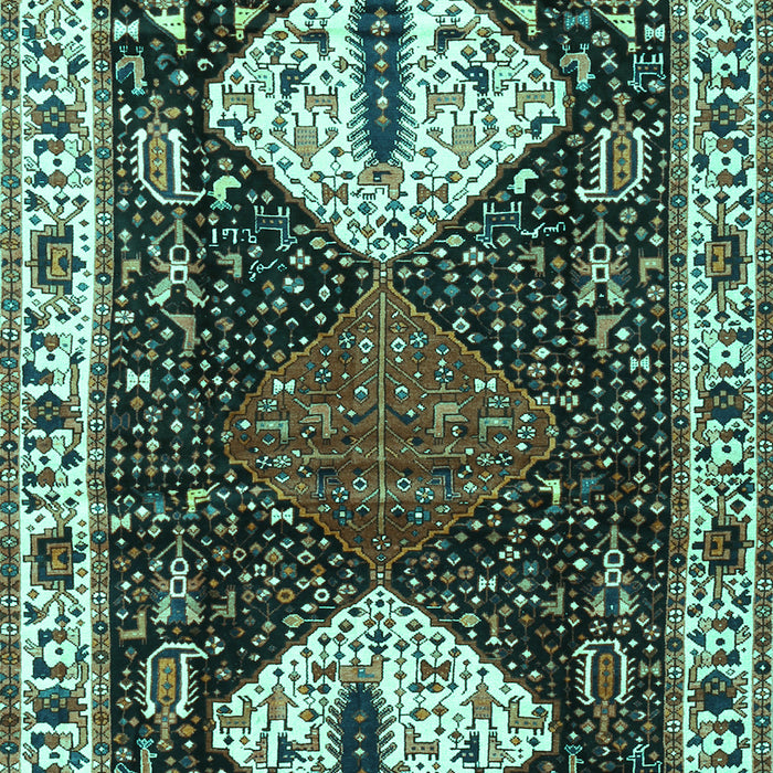 Machine Washable Persian Turquoise Traditional Area Rugs, wshtr2957turq