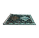 Sideview of Machine Washable Persian Light Blue Traditional Rug, wshtr2957lblu