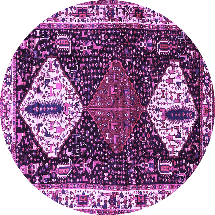 Round Persian Purple Traditional Rug, tr2957pur