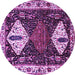 Round Persian Purple Traditional Rug, tr2957pur