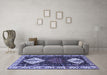 Machine Washable Persian Blue Traditional Rug in a Living Room, wshtr2957blu