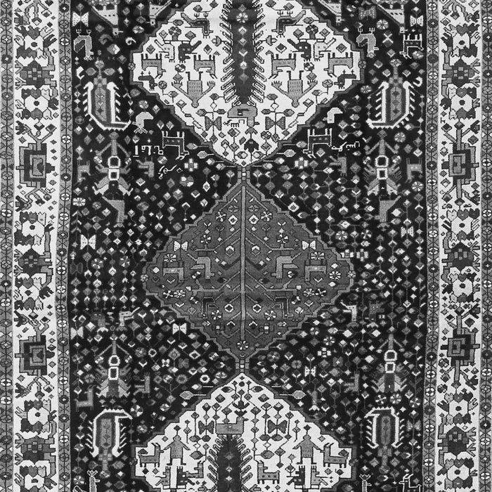 Serging Thickness of Machine Washable Persian Gray Traditional Rug, wshtr2957gry