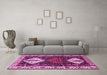 Machine Washable Persian Pink Traditional Rug in a Living Room, wshtr2957pnk