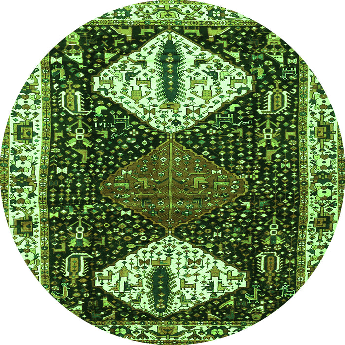 Square Persian Green Traditional Rug, tr2957grn