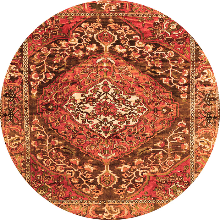 Square Persian Orange Traditional Rug, tr2958org