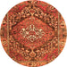 Square Persian Orange Traditional Rug, tr2958org