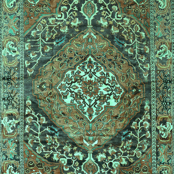 Machine Washable Persian Turquoise Traditional Area Rugs, wshtr2958turq