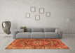 Machine Washable Persian Orange Traditional Area Rugs in a Living Room, wshtr2958org