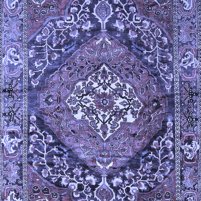 Machine Washable Persian Blue Traditional Rug, wshtr2958blu