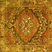 Square Machine Washable Persian Yellow Traditional Rug, wshtr2958yw