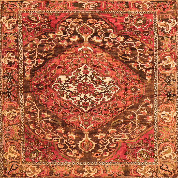 Serging Thickness of Persian Orange Traditional Rug, tr2958org