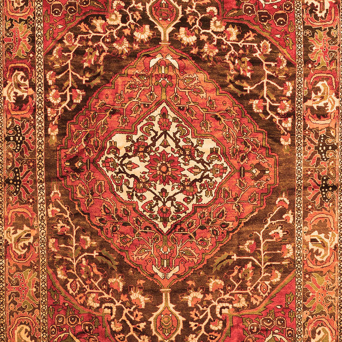 Serging Thickness of Machine Washable Persian Orange Traditional Area Rugs, wshtr2958org