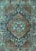 Machine Washable Persian Light Blue Traditional Rug, wshtr2958lblu