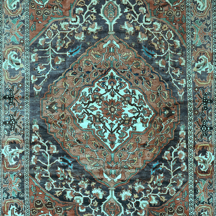 Machine Washable Persian Light Blue Traditional Rug, wshtr2958lblu