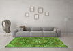 Machine Washable Persian Green Traditional Area Rugs in a Living Room,, wshtr2958grn