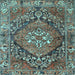 Square Persian Light Blue Traditional Rug, tr2958lblu