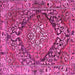 Square Machine Washable Persian Pink Traditional Rug, wshtr2958pnk