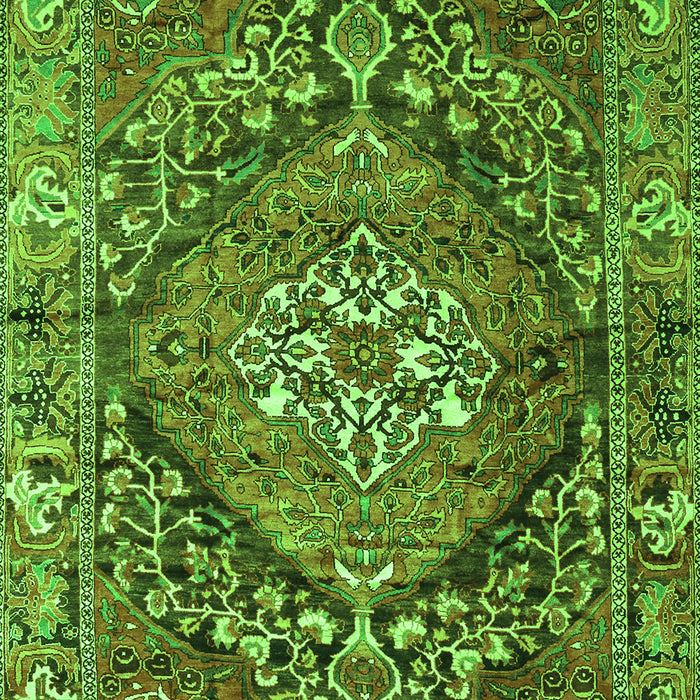 Serging Thickness of Machine Washable Persian Green Traditional Area Rugs, wshtr2958grn