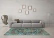 Machine Washable Persian Light Blue Traditional Rug in a Living Room, wshtr2958lblu