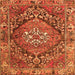 Round Machine Washable Persian Orange Traditional Area Rugs, wshtr2958org