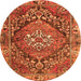 Machine Washable Persian Orange Traditional Area Rugs, wshtr2958org