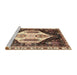 Sideview of Machine Washable Traditional Bakers Brown Rug, wshtr2959