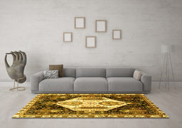 Machine Washable Persian Yellow Traditional Rug in a Living Room, wshtr2959yw