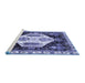 Sideview of Machine Washable Persian Blue Traditional Rug, wshtr2959blu