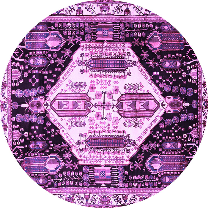 Round Persian Purple Traditional Rug, tr2959pur