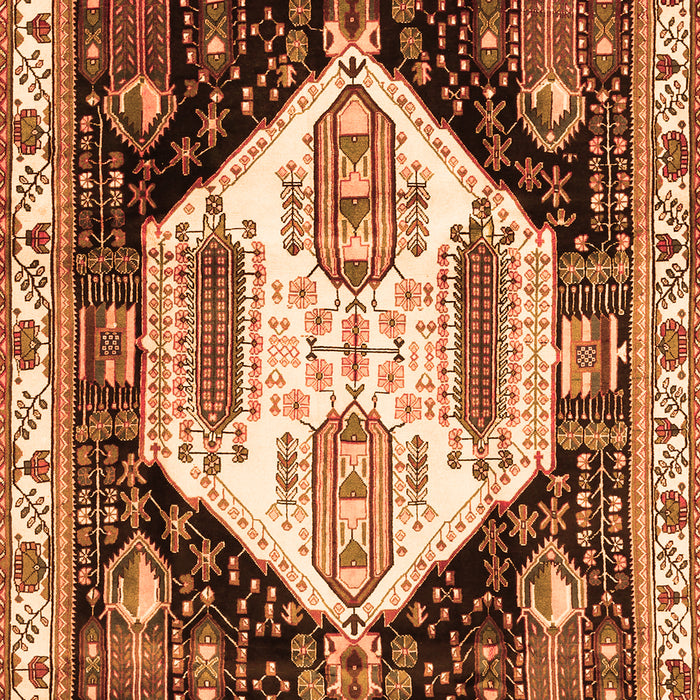 Serging Thickness of Machine Washable Persian Orange Traditional Area Rugs, wshtr2959org