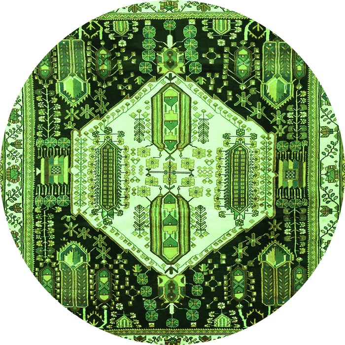 Square Persian Green Traditional Rug, tr2959grn